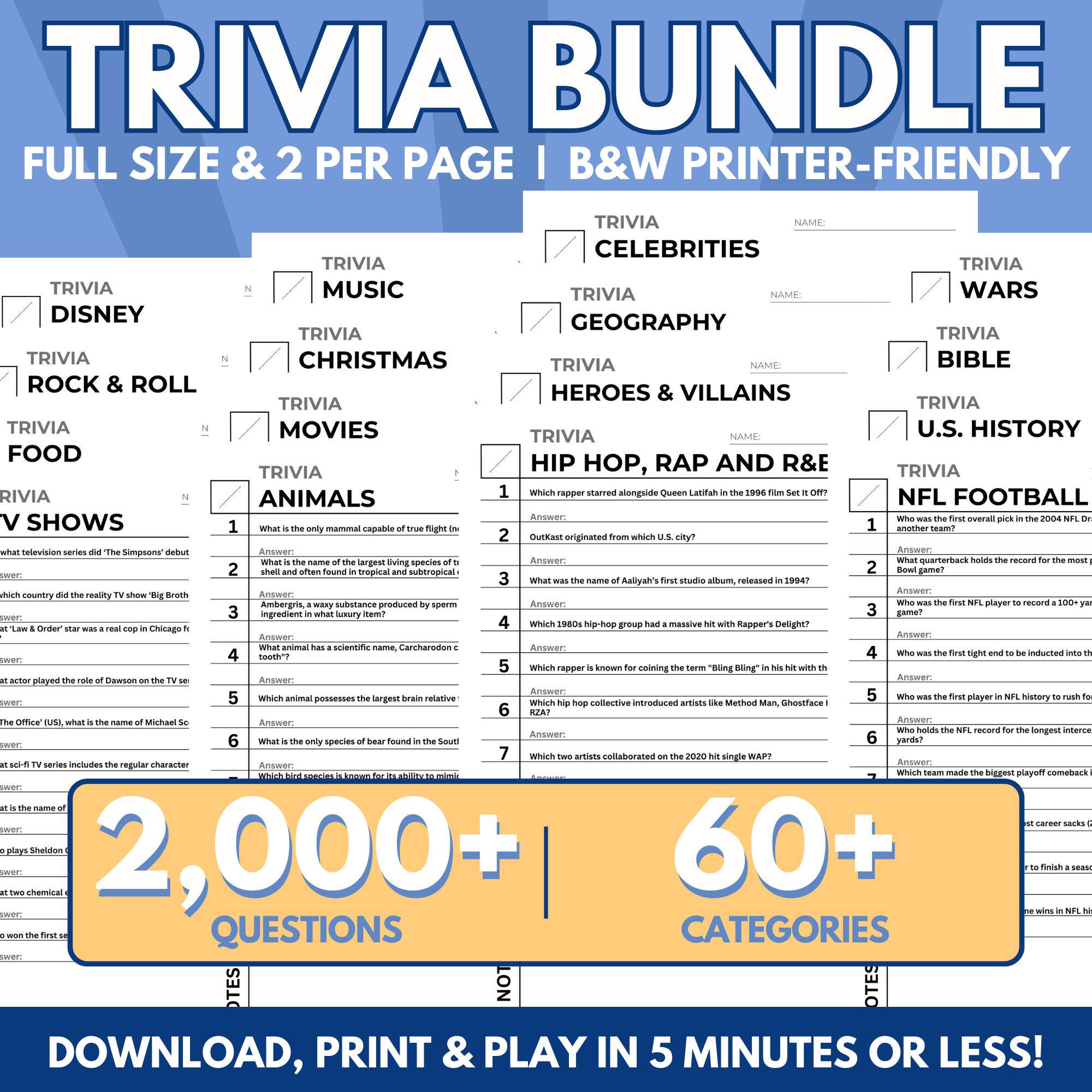 50 Pop Culture Trivia Questions (Medium/Hard Difficulty)